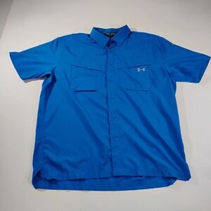 Under Armour Shirt Mens Large Performance Outdoor Button Up Fishing Vented